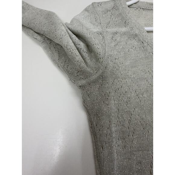 Express Womens Shirt Size Small Off-White Long Sleeve Semi Sheer - Picture 7 of 11